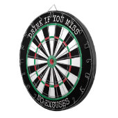 Drink If You Miss – No Excuses Dartboard Dartbord (Voorkant Rechts)