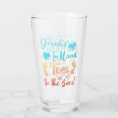 Drink in handspeelgoed in het zand - strand Gezegd Glas (Achterkant)