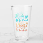 Drink in handspeelgoed in het zand - strand Gezegd Glas (Voorkant)