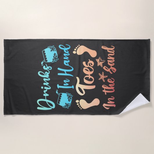 Drink in handspeelgoed in het zand - strand Gezegd Strandlaken (Voorkant)