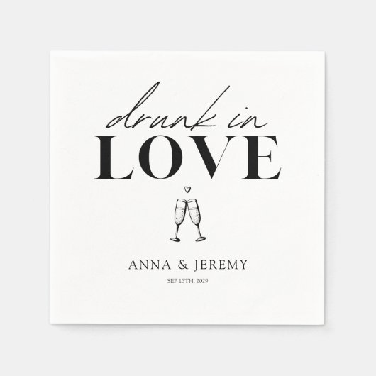 Drink in het Vrijgezellenfeest Love Wedding Servet (Voorkant)