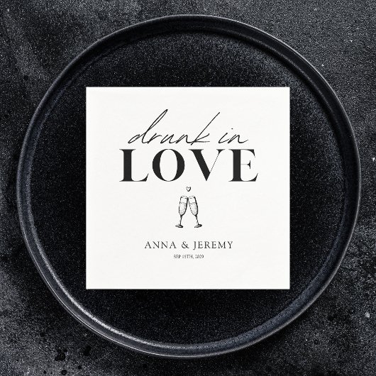 Drink in het Vrijgezellenfeest Love Wedding Servet