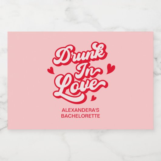 Drink in liefde Bachelorette Champagne Sparkling Wijnetiket (Enkel label)