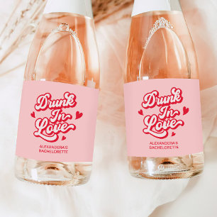 Drink in liefde Bachelorette Champagne Sparkling Wijnetiket