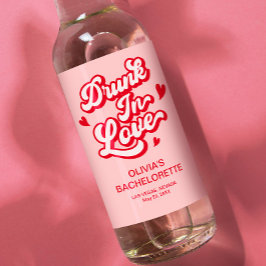 Drink in liefde Bachelorette Mini Champagne Wijn Etiket