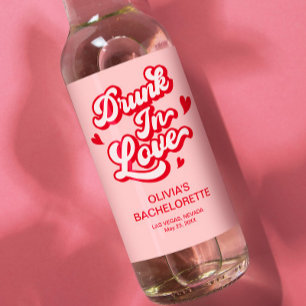 Drink in liefde Bachelorette Mini Champagne Wijn Etiket