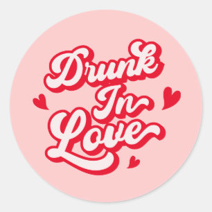 Drink in Liefde Bachelorette Party Ronde Sticker