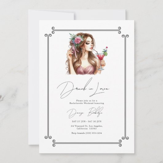 Drink in Liefde Bachelorette Weekend Route Kaart (Voorkant)