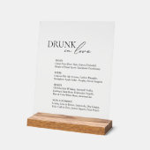 Drink in liefde bruiloft bar menu acryl teken bord (Hoek)