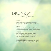 Drink in Liefde Bruiloft Bar Menu Spiegel Decal Si (Vel 3)