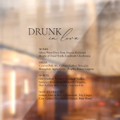 Drink in Liefde Bruiloft Bar Menu Spiegel Decal Si (Vel 2)
