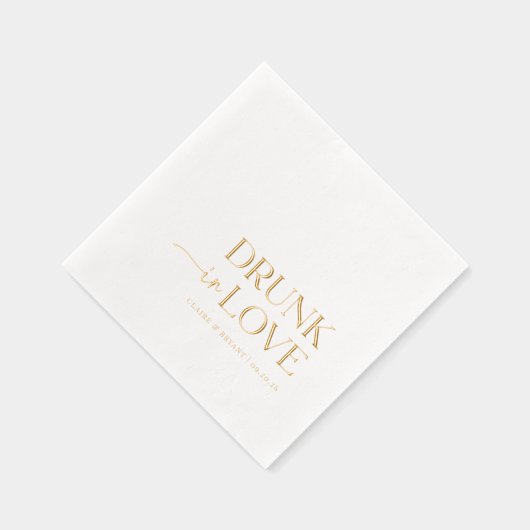 Drink in liefde bruiloft folie servetten (Rechts)
