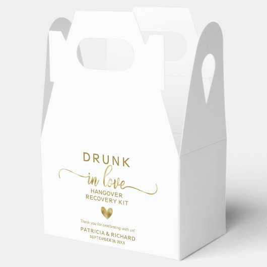 Drink in Liefde Bruiloft Kater Kit Favor Box Bedankdoosjes (Geopend)