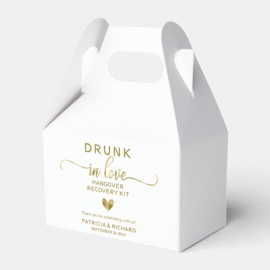 Drink in Liefde Bruiloft Kater Kit Favor Box Bedankdoosjes (Voorkant Zijde)