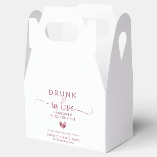 Drink in Liefde Bruiloft Kater Kit Favor Box Bedankdoosjes (Geopend)
