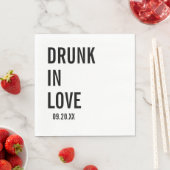 Drink in liefde bruiloft servetten, modern minimal servet (Insitu)