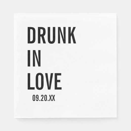 Drink in liefde bruiloft servetten, modern minimal servet (Voorkant)
