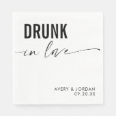 Drink in liefde bruiloft servetten, modern minimal servet (Voorkant)