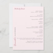 Drink in liefde champagne toren roze bachelorette kaart (Achterkant)