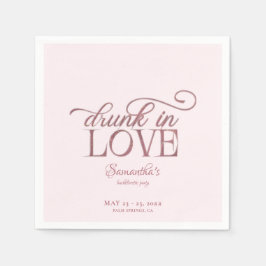 Drink in liefde champagne toren roze bachelorette servet