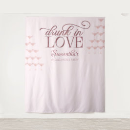Drink in liefde champagne toren roze bachelorette wandkleed