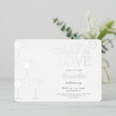Drink in Liefde Champagne Tower Bachelorette Zilve Folie Uitnodiging (Staand Voorkant)