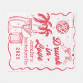 Drink in Liefde Cocktail Bachelorette Party Fleece Deken (Voorkant (Horizontaal))