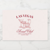 Drink in liefde cocktails Bachelorette Social Club Likeurfles Etiket (Enkel label)