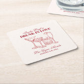 Drink in liefde cocktails Bachelorette Weekend Kartonnen Onderzetters (Schuin)