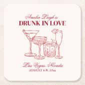 Drink in liefde cocktails Bachelorette Weekend Kartonnen Onderzetters (Voorkant)