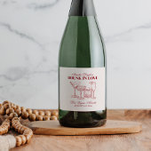 Drink in liefde cocktails Bachelorette Weekend Sparkling Wijnetiket