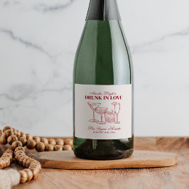 Drink in liefde cocktails Bachelorette Weekend Sparkling Wijnetiket