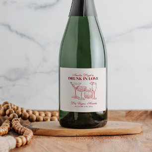 Drink in liefde cocktails Bachelorette Weekend Sparkling Wijnetiket