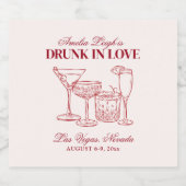 Drink in liefde cocktails Bachelorette Weekend Sparkling Wijnetiket (Enkel label)