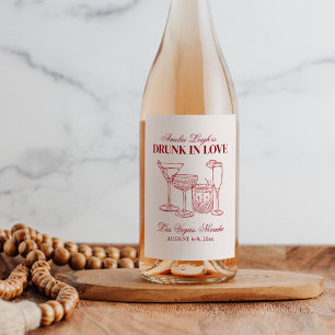 Drink in liefde cocktails Bachelorette Weekend Wijn Etiket