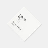 Drink in liefde en aangepaste namen bruiloft serve servet (Hoek)