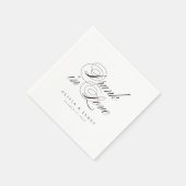 Drink in Liefde Fancy Script Gepersonaliseerde bru Servet (Hoek)