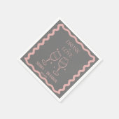Drink in liefde Gepersonaliseerd roze & grijs brui Servet (Hoek)
