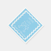 Drink in liefde gepersonaliseerde bruiloft blauwe  servet (Hoek)