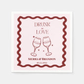 Drink in liefde gepersonaliseerde bruiloft servett servet (Voorkant)