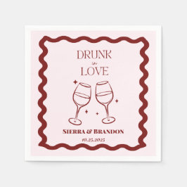 Drink in liefde gepersonaliseerde bruiloft servett servet