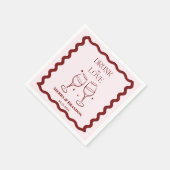 Drink in liefde gepersonaliseerde bruiloft servett servet (Hoek)