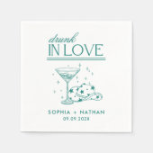 Drink in liefde gepersonaliseerde cowgirl bruiloft servet (Voorkant)