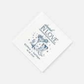 Drink in liefde gepersonaliseerde cowgirl bruiloft servet (Hoek)