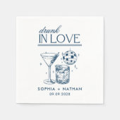 Drink in liefde gepersonaliseerde disco cocktail b servet (Voorkant)