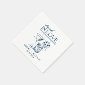 Drink in liefde gepersonaliseerde disco cocktail b servet (Hoek)