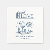 Drink in liefde gepersonaliseerde disco cocktail b servet (Voorkant)