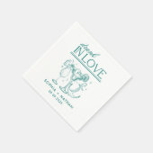 Drink in liefde gepersonaliseerde strand bruiloft  servet (Hoek)