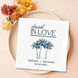 Drink in liefde gepersonaliseerde strand bruiloft servet