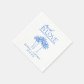 Drink in liefde gepersonaliseerde strand bruiloft servet (Hoek)